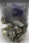 Fluorite with Dolomite on Pyrite