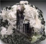 Tanzanite with Calcite, Diopside